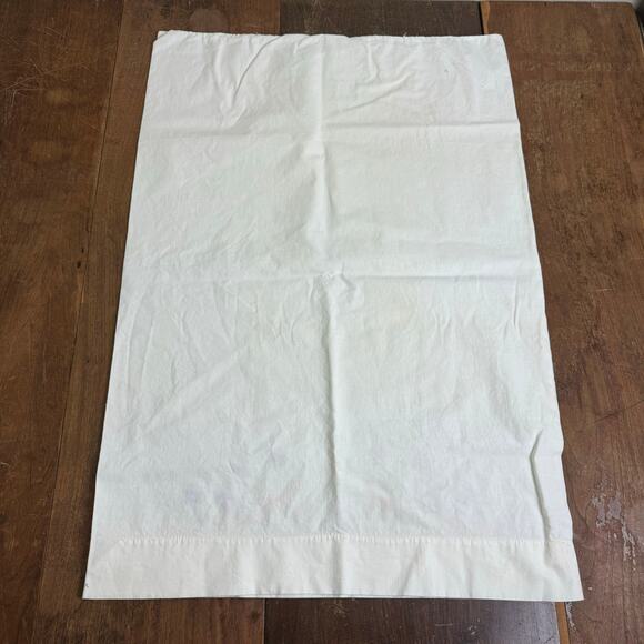 Vintage Pale Yellow Hand Embroidered flower orange ribbon COTTON pillow case - Picture 3 of 6